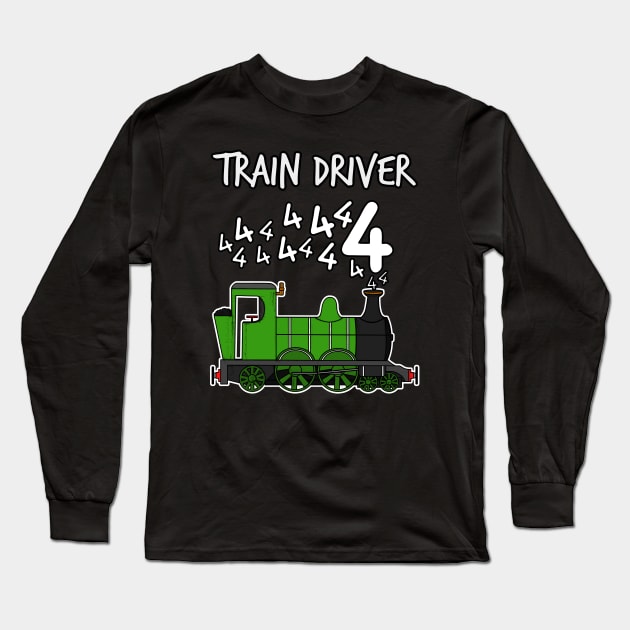 Train Driver 4 Year Old Kids Steam Engine Long Sleeve T-Shirt by doodlerob